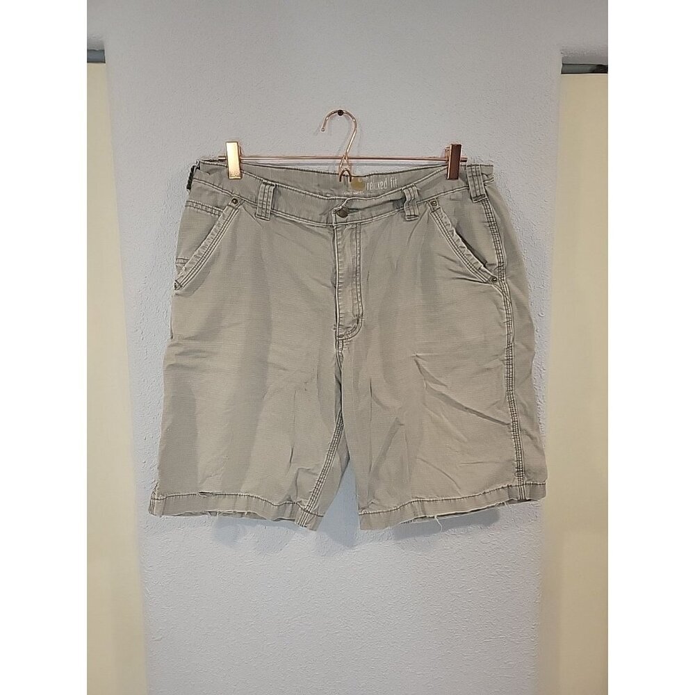 Mens Carhartt Relaxed Fit Shorts Size 38 Gray